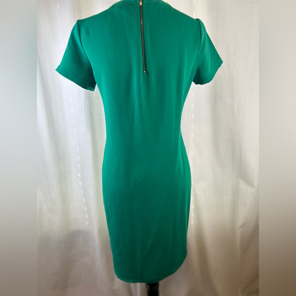 Adrienne Vittadini Emerald Short Sleeve Midi Back Zip Up Dress ☘️ - Picture 4 of 9
